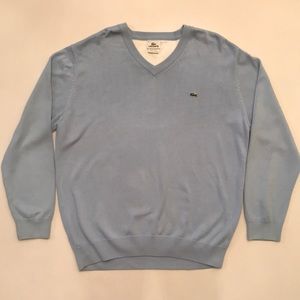 Lacoste V Neck Sweater Light Blue Mens Size 6